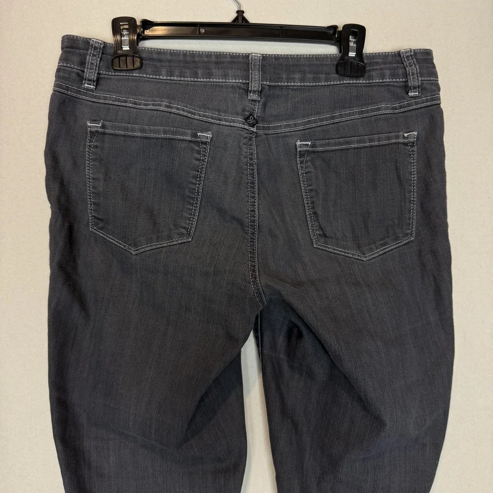 PrAna Jeans Womens 10/30 Gray Dark Wash Slim‎ Straight Mid Rise Stretch Denim